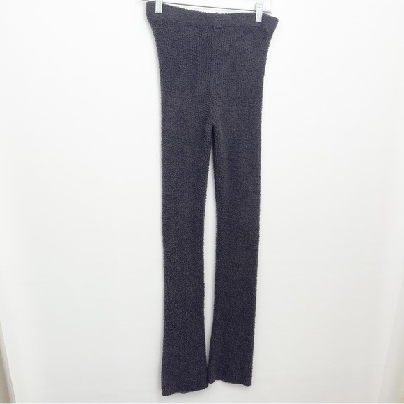 Isalis Fleece Lounge Pants Small Gray Pull-On Elastic Waist Skinny Fitted - Picture 5 of 8